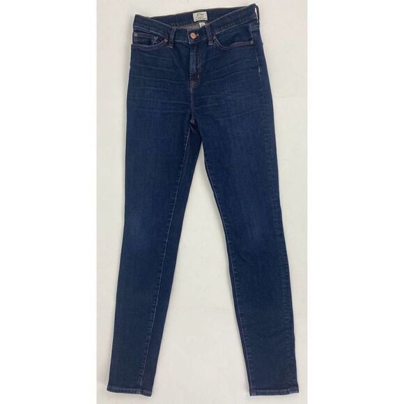J. Crew Lookout High Rise Skinny Jeans Blue Denim High Waisted Tall - Size 29 T - Picture 1 of 10